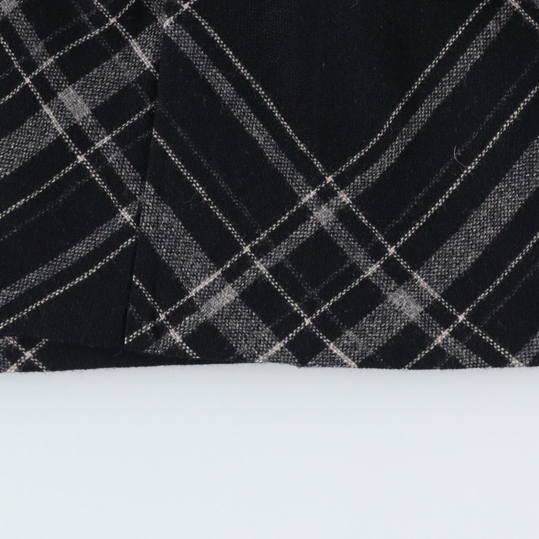 EXPRESS Check Pattern Maxi A-Line Skirt, Women's Size L wool black type Vintage Second Hand