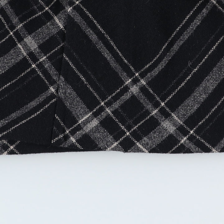 EXPRESS Check Pattern Maxi A-Line Skirt, Women's Size L wool black type Vintage Second Hand