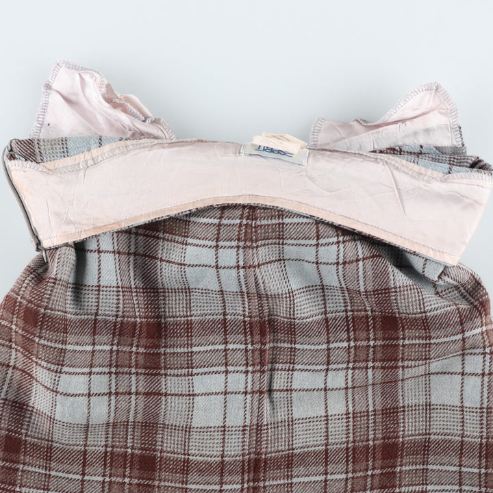 ESPRIT Check Pattern Long Tight Skirt, Made in USA, Women's Size L acrylic Blue type light blue Vintage Second Hand