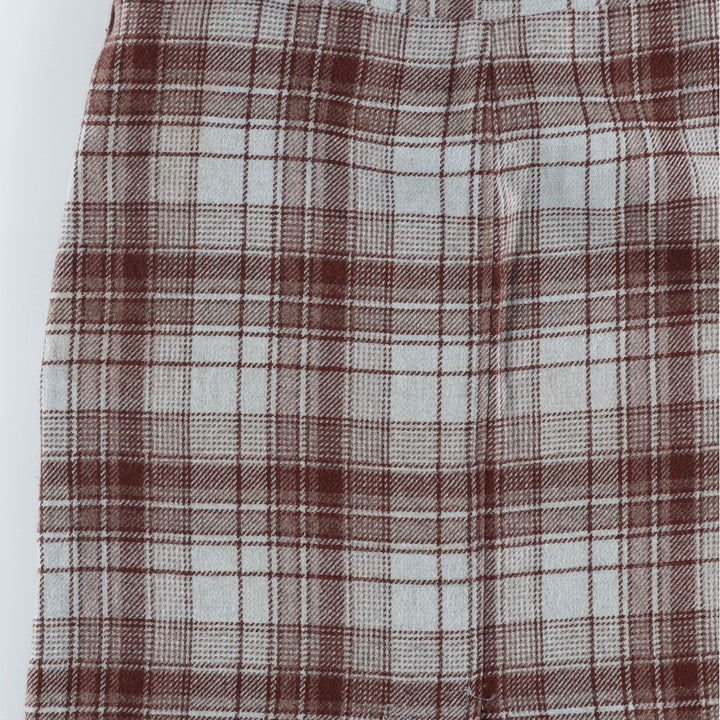 ESPRIT Check Pattern Long Tight Skirt, Made in USA, Women's Size L acrylic Blue type light blue Vintage Second Hand