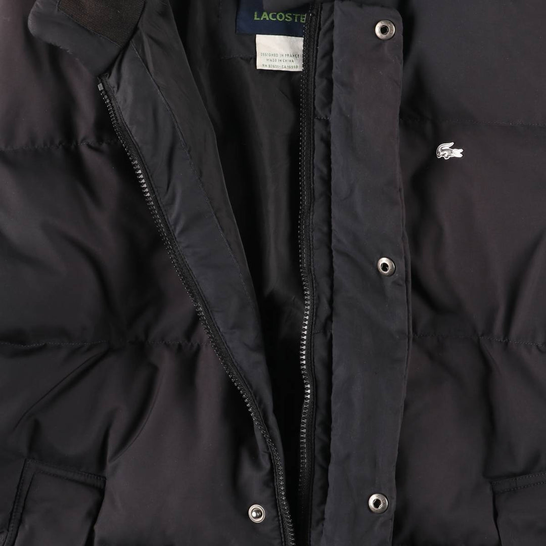 Lacoste down jacket, men's size L polyester black type Vintage Second Hand