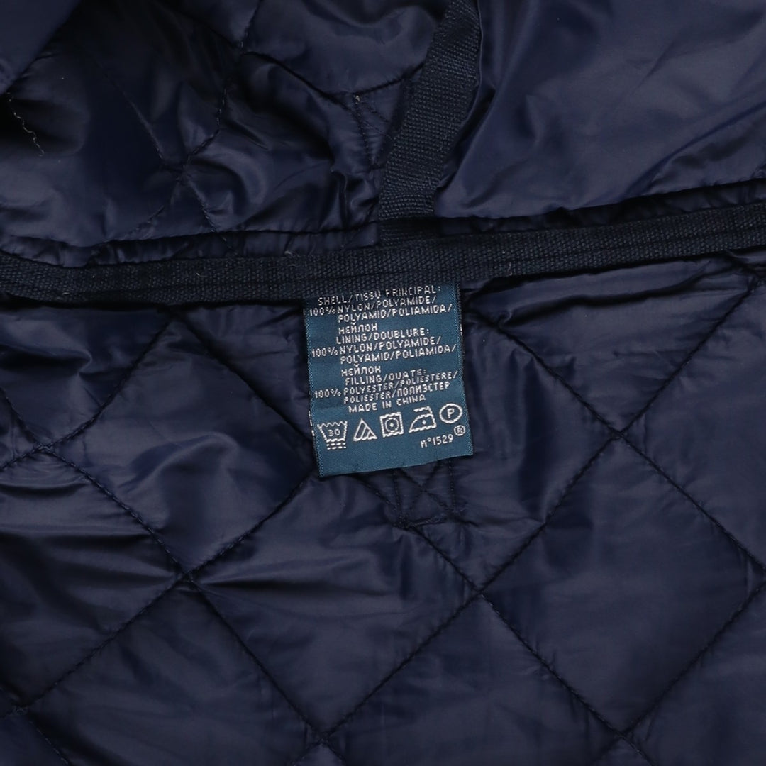 POLO by Ralph Lauren padded hooded quilted puffer jacket, men's size XL Nylon navy blue type Vintage Second Hand