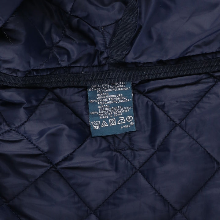 POLO by Ralph Lauren padded hooded quilted puffer jacket, men's size XL Nylon navy blue type Vintage Second Hand