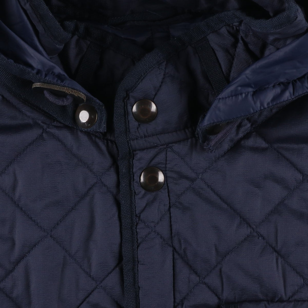 POLO by Ralph Lauren padded hooded quilted puffer jacket, men's size XL Nylon navy blue type Vintage Second Hand