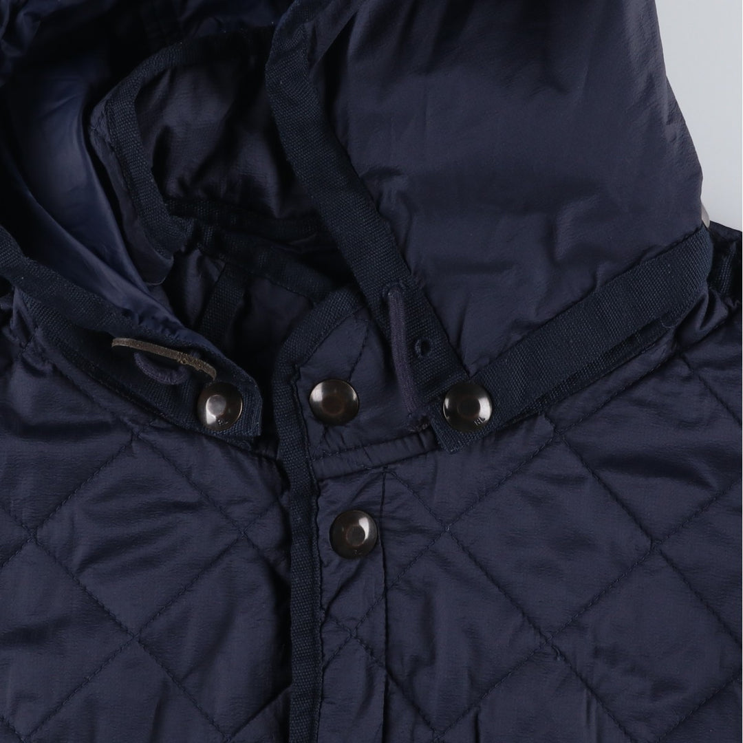 POLO by Ralph Lauren padded hooded quilted puffer jacket, men's size XL Nylon navy blue type Vintage Second Hand
