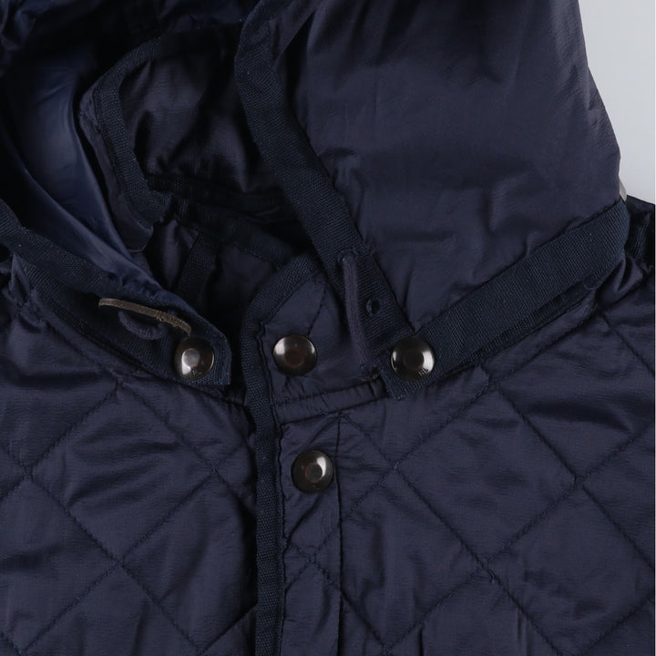 POLO by Ralph Lauren padded hooded quilted puffer jacket, men's size XL Nylon navy blue type Vintage Second Hand