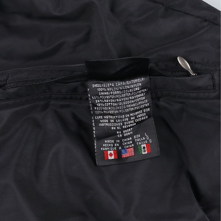 80s-90'S adidas Trefoil Logo Reversible Back Logo Padded Hoodie Puffer Jacket Men's Size L Nylon black type Vintage Second Hand