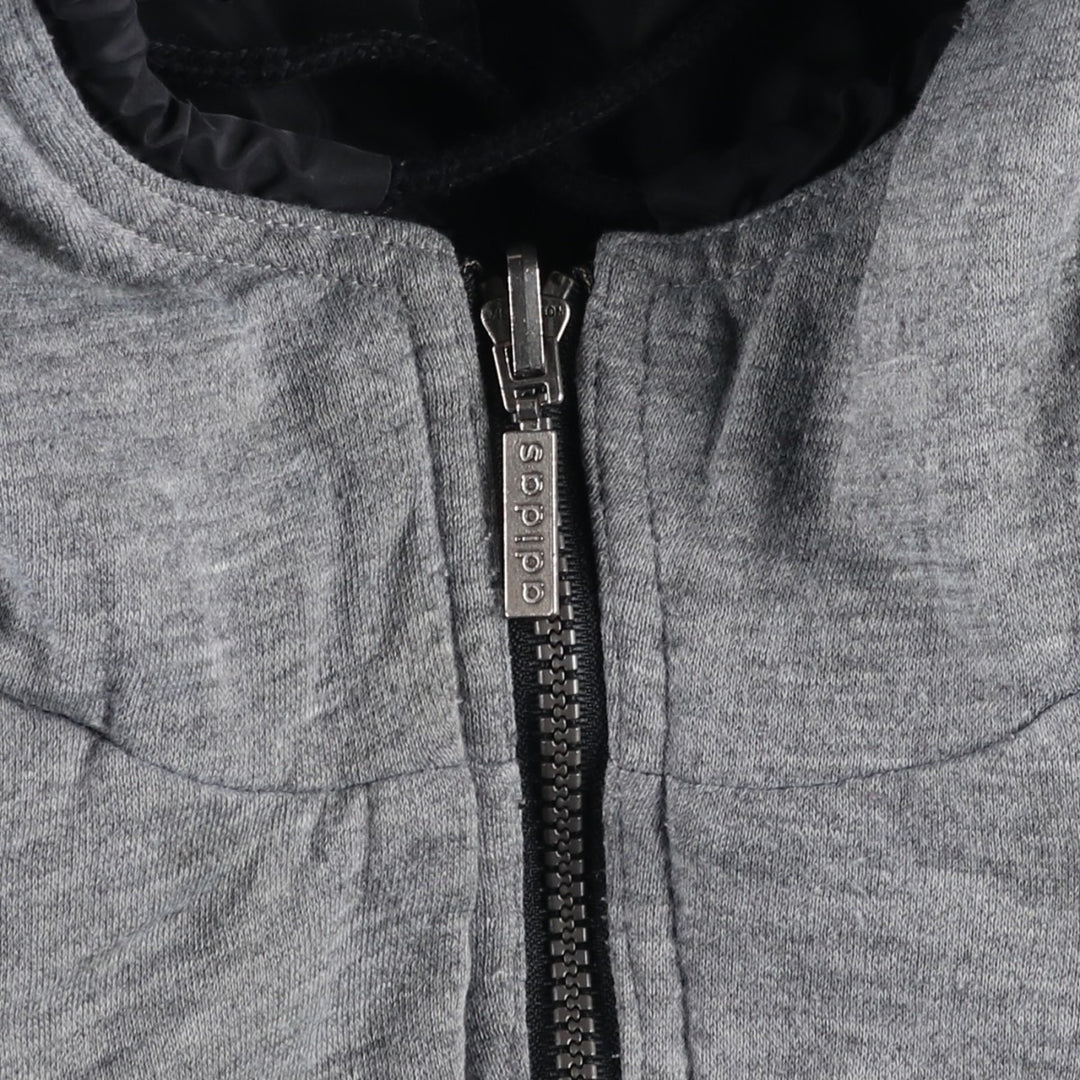 80s-90'S adidas Trefoil Logo Reversible Back Logo Padded Hoodie Puffer Jacket Men's Size L Nylon black type Vintage Second Hand