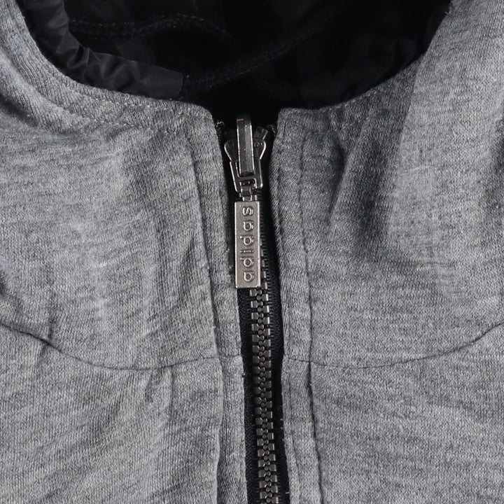 80s-90'S adidas Trefoil Logo Reversible Back Logo Padded Hoodie Puffer Jacket Men's Size L Nylon black type Vintage Second Hand