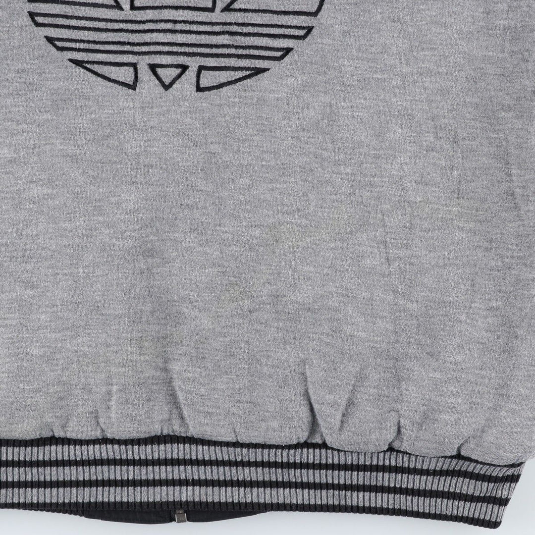 80s-90'S adidas Trefoil Logo Reversible Back Logo Padded Hoodie Puffer Jacket Men's Size L Nylon black type Vintage Second Hand