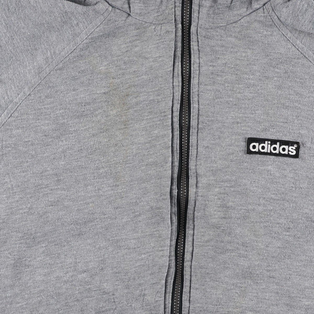 80s-90'S adidas Trefoil Logo Reversible Back Logo Padded Hoodie Puffer Jacket Men's Size L Nylon black type Vintage Second Hand