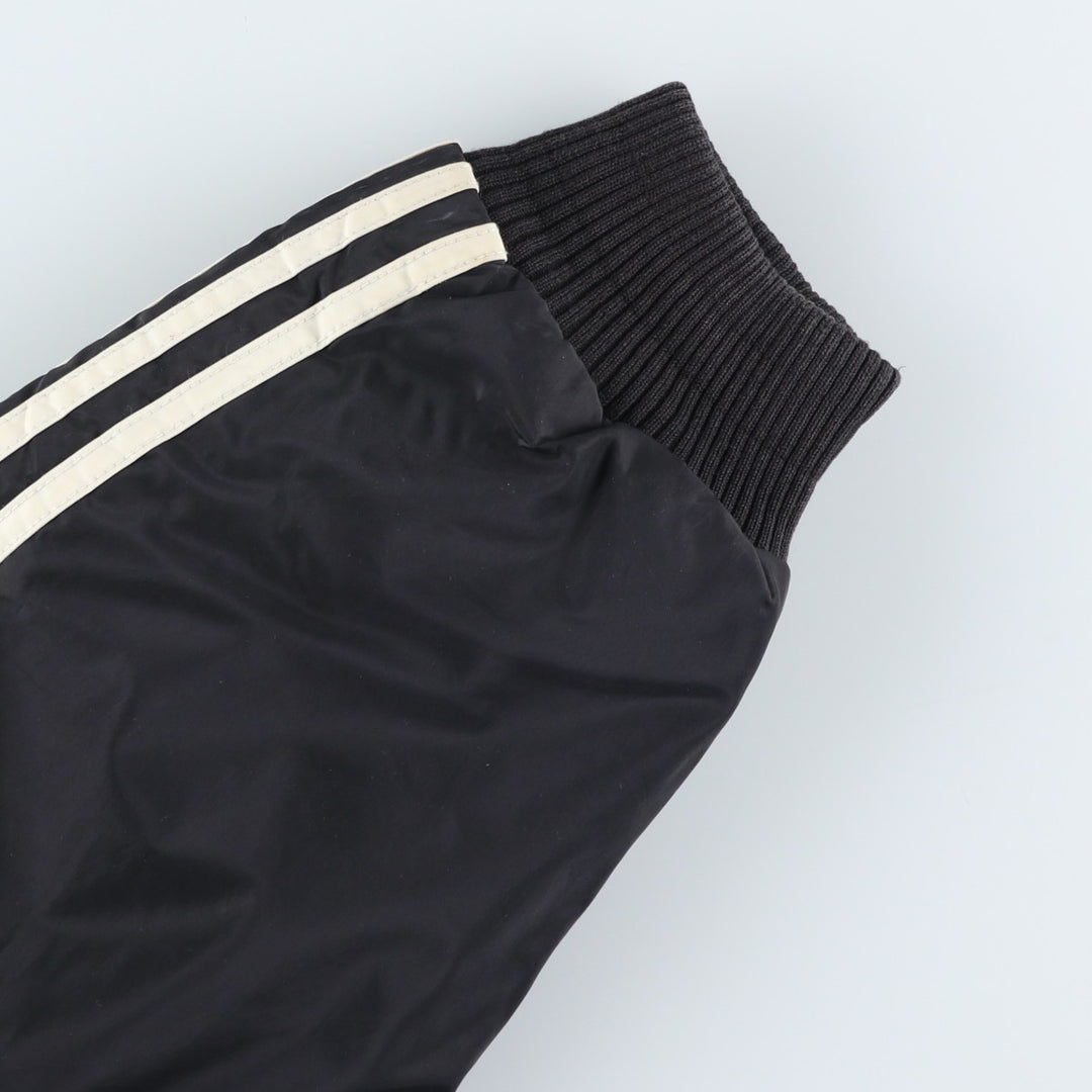 80s-90'S adidas Trefoil Logo Reversible Back Logo Padded Hoodie Puffer Jacket Men's Size L Nylon black type Vintage Second Hand