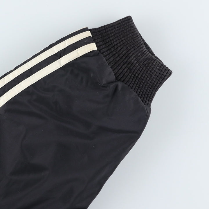 80s-90'S adidas Trefoil Logo Reversible Back Logo Padded Hoodie Puffer Jacket Men's Size L Nylon black type Vintage Second Hand