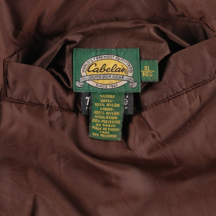 90s-00'S Cabelas Camouflage Pattern Realtree Camo Reversible Padded Puffer Jacket, Men's Size XL Nylon Khaki type Vintage Second Hand