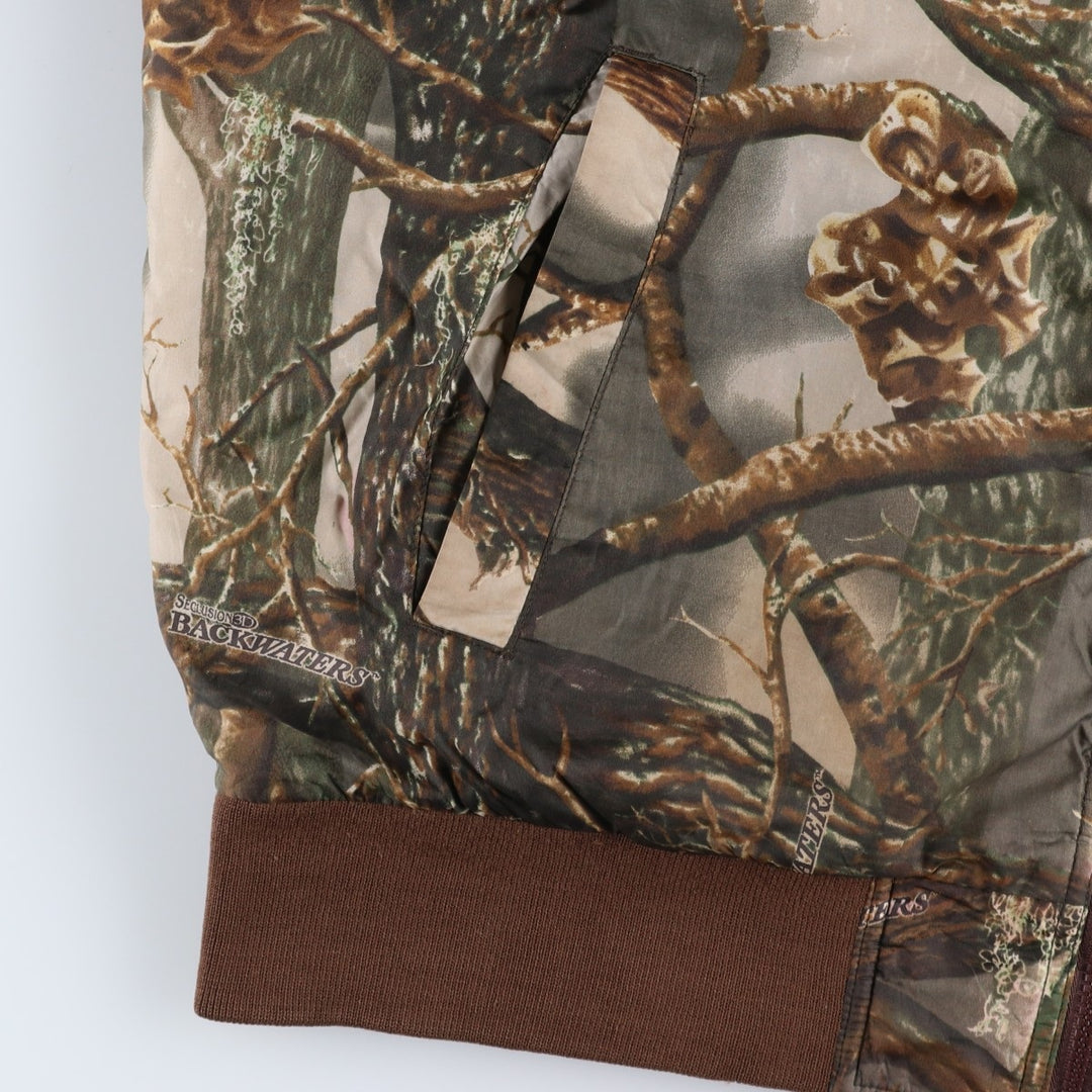 90s-00'S Cabelas Camouflage Pattern Realtree Camo Reversible Padded Puffer Jacket, Men's Size XL Nylon Khaki type Vintage Second Hand