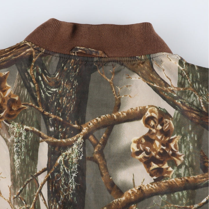 90s-00'S Cabelas Camouflage Pattern Realtree Camo Reversible Padded Puffer Jacket, Men's Size XL Nylon Khaki type Vintage Second Hand