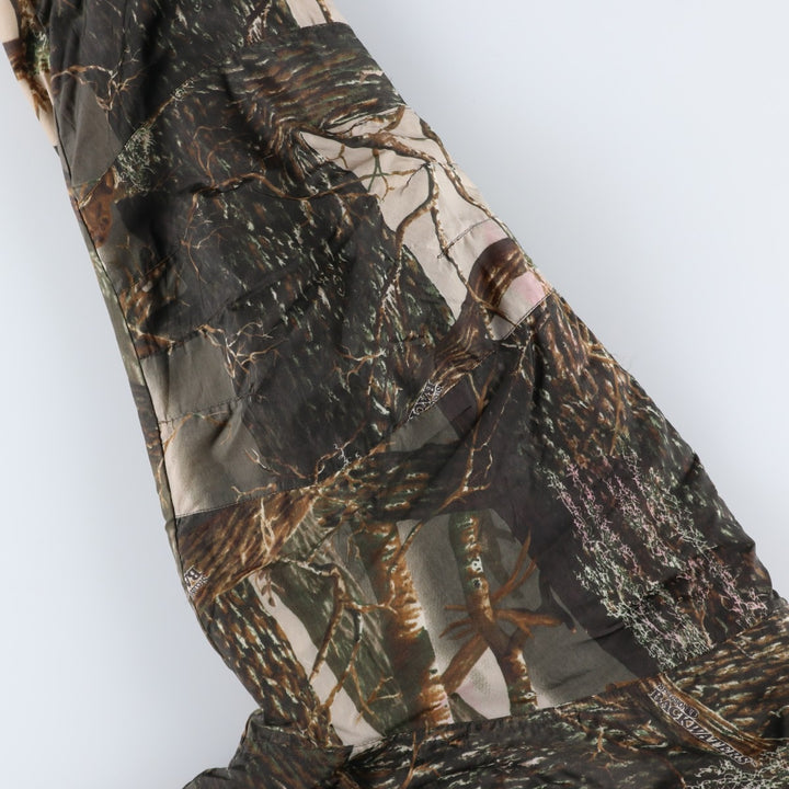 90s-00'S Cabelas Camouflage Pattern Realtree Camo Reversible Padded Puffer Jacket, Men's Size XL Nylon Khaki type Vintage Second Hand