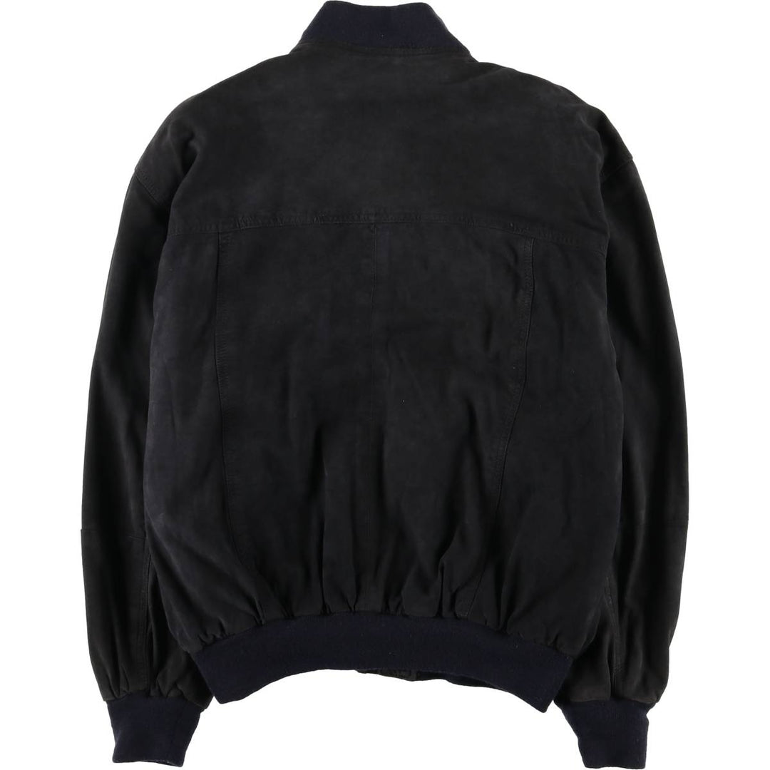 Suede leather blouson for men (size L) genuine leather black type Vintage Second Hand