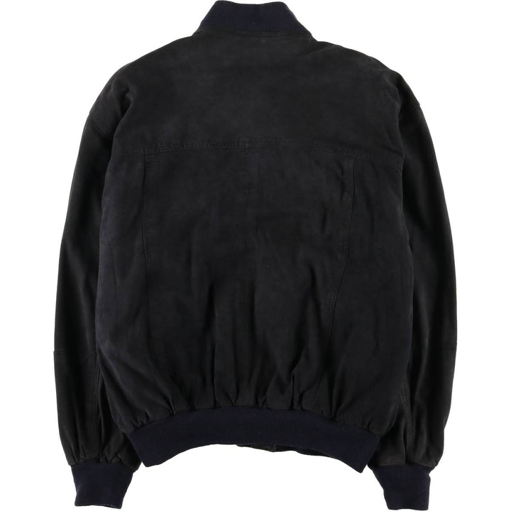 Suede leather blouson for men (size L) genuine leather black type Vintage Second Hand