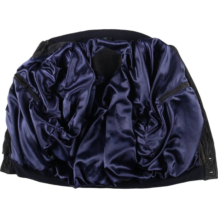 Suede leather blouson for men (size L) genuine leather black type Vintage Second Hand