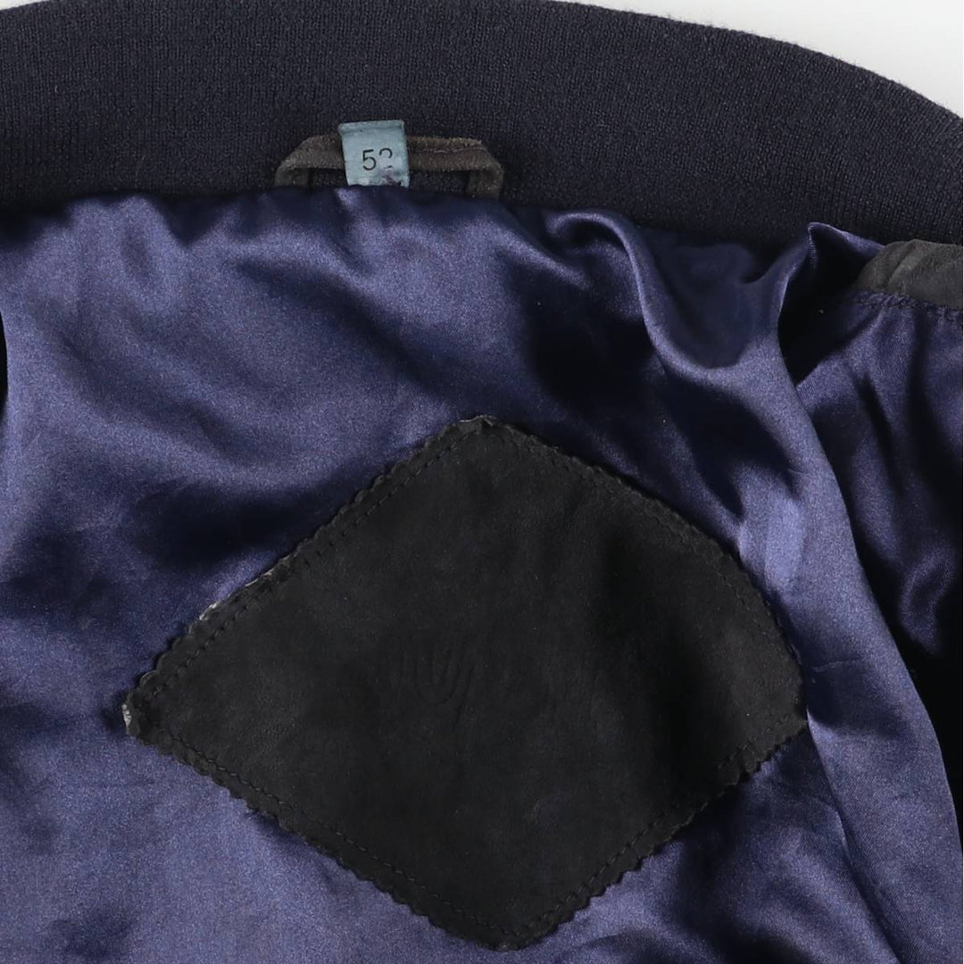 Suede leather blouson for men (size L) genuine leather black type Vintage Second Hand