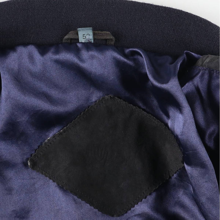 Suede leather blouson for men (size L) genuine leather black type Vintage Second Hand