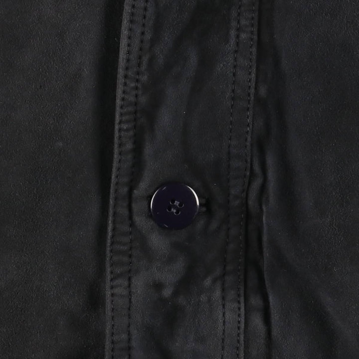 Suede leather blouson for men (size L) genuine leather black type Vintage Second Hand