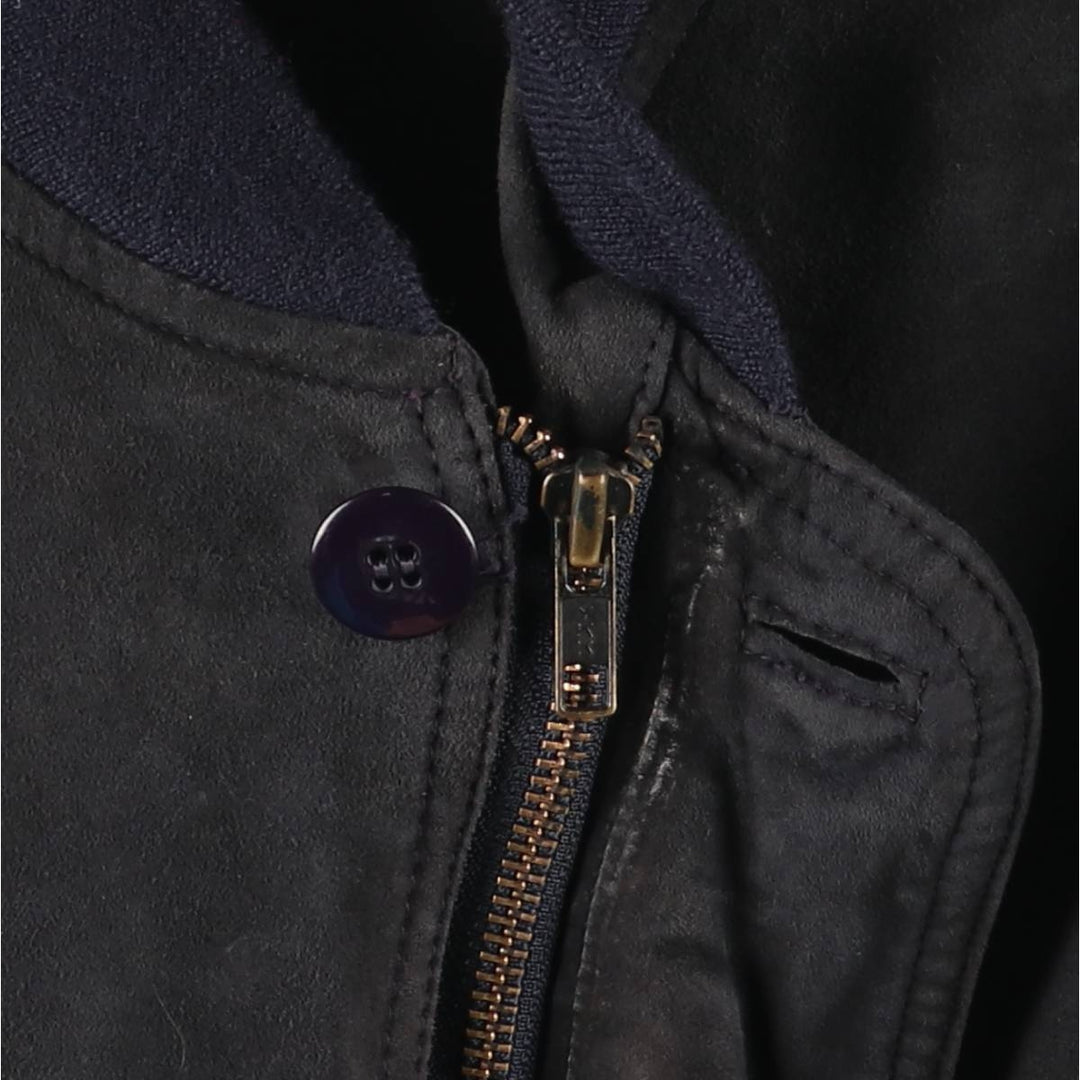 Suede leather blouson for men (size L) genuine leather black type Vintage Second Hand