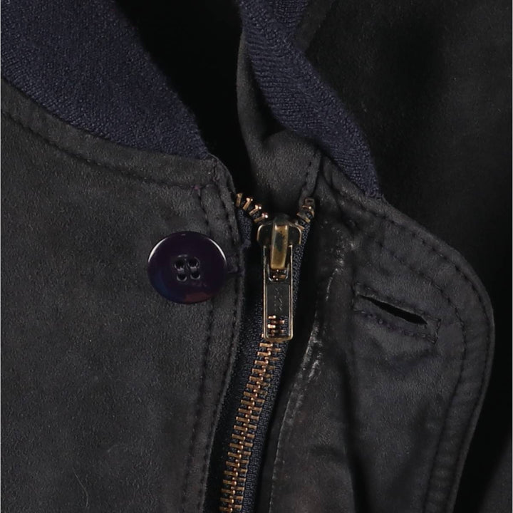 Suede leather blouson for men (size L) genuine leather black type Vintage Second Hand