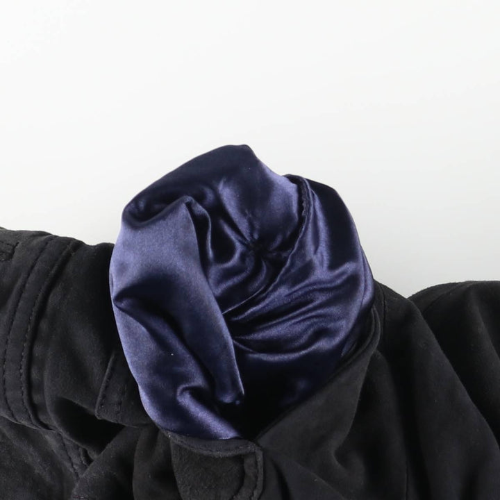 Suede leather blouson for men (size L) genuine leather black type Vintage Second Hand