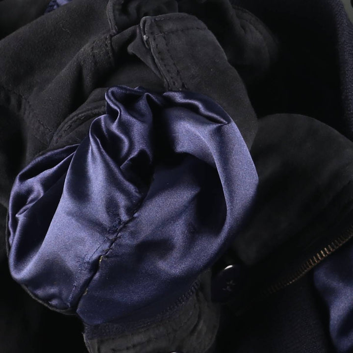 Suede leather blouson for men (size L) genuine leather black type Vintage Second Hand