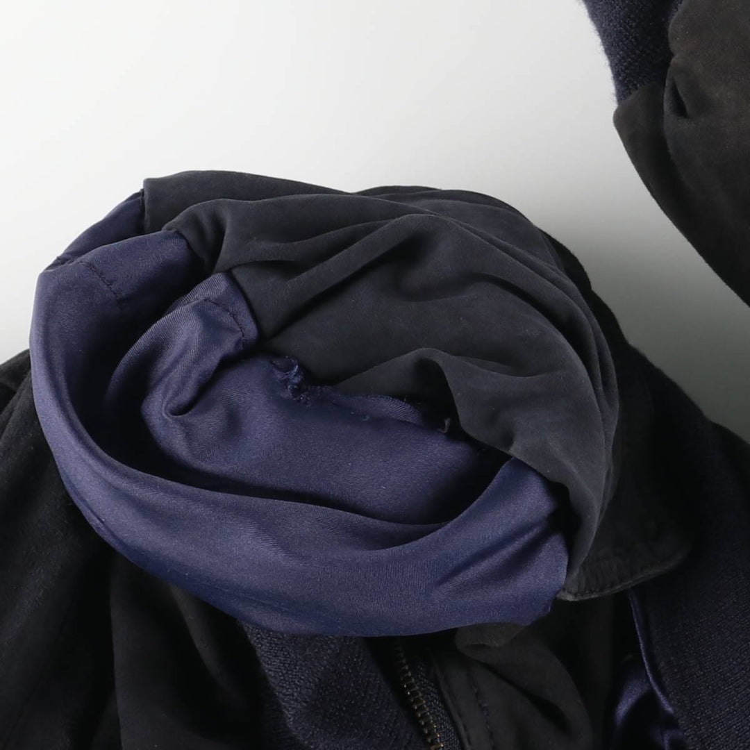 Suede leather blouson for men (size L) genuine leather black type Vintage Second Hand