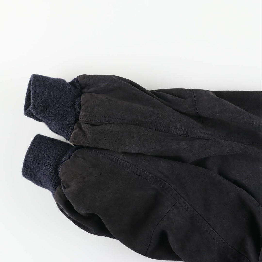 Suede leather blouson for men (size L) genuine leather black type Vintage Second Hand
