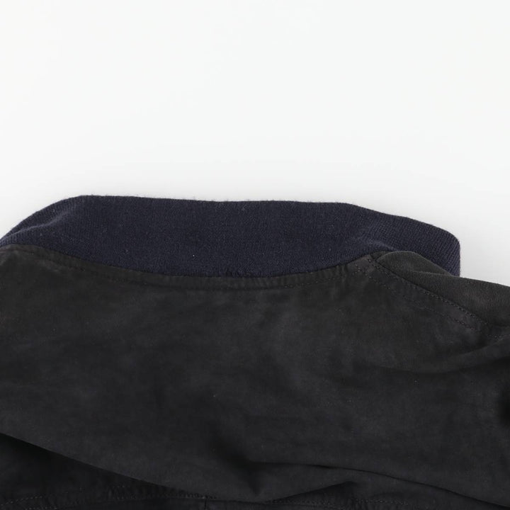 Suede leather blouson for men (size L) genuine leather black type Vintage Second Hand