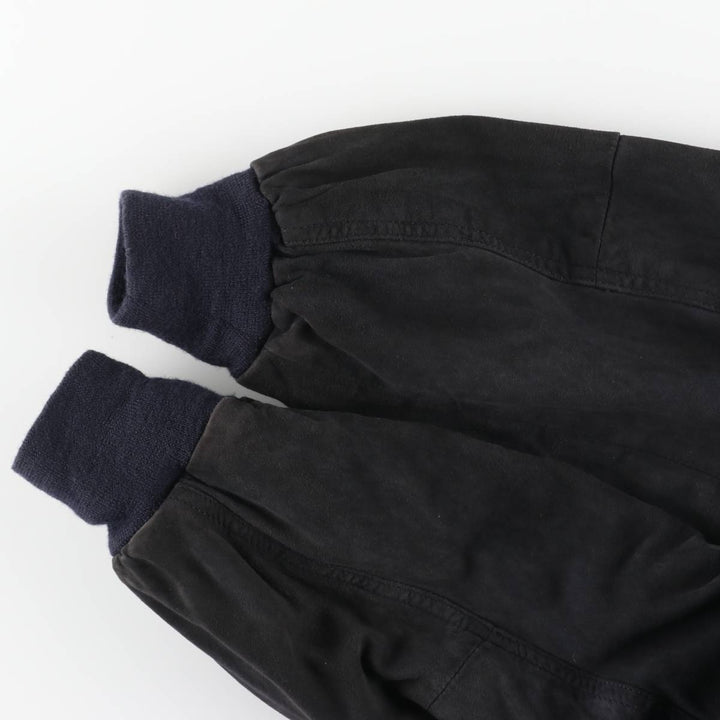 Suede leather blouson for men (size L) genuine leather black type Vintage Second Hand