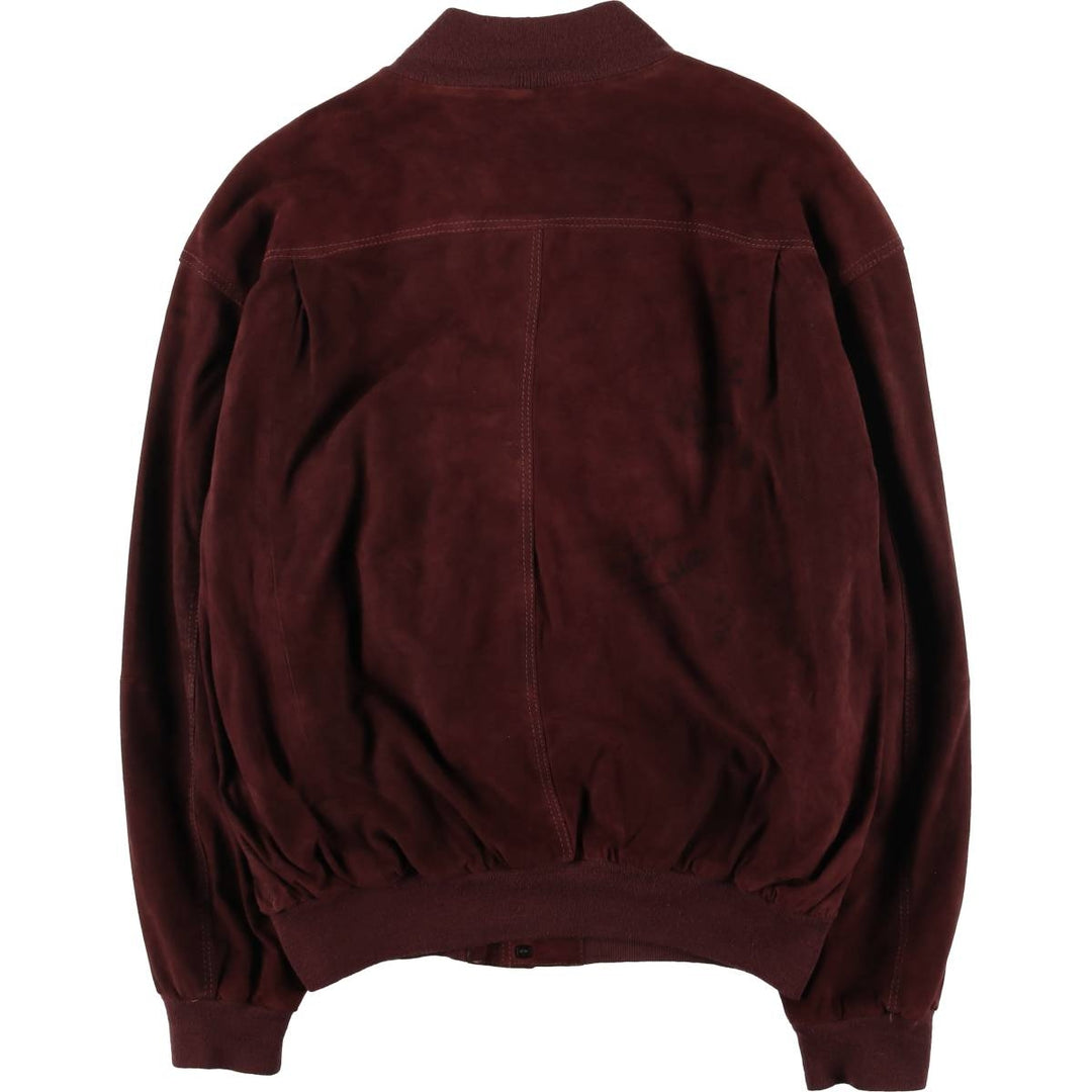 Balster Jacket, Suede Leather Blouson, Men's XL genuine leather Red type red-purple Vintage Second Hand