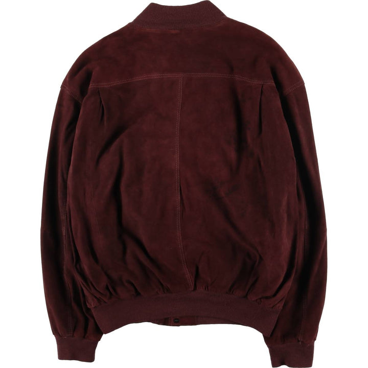 Balster Jacket, Suede Leather Blouson, Men's XL genuine leather Red type red-purple Vintage Second Hand