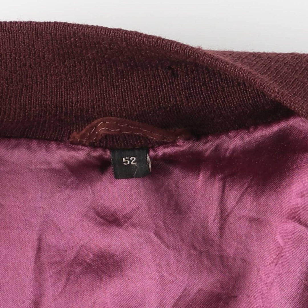 Balster Jacket, Suede Leather Blouson, Men's XL genuine leather Red type red-purple Vintage Second Hand
