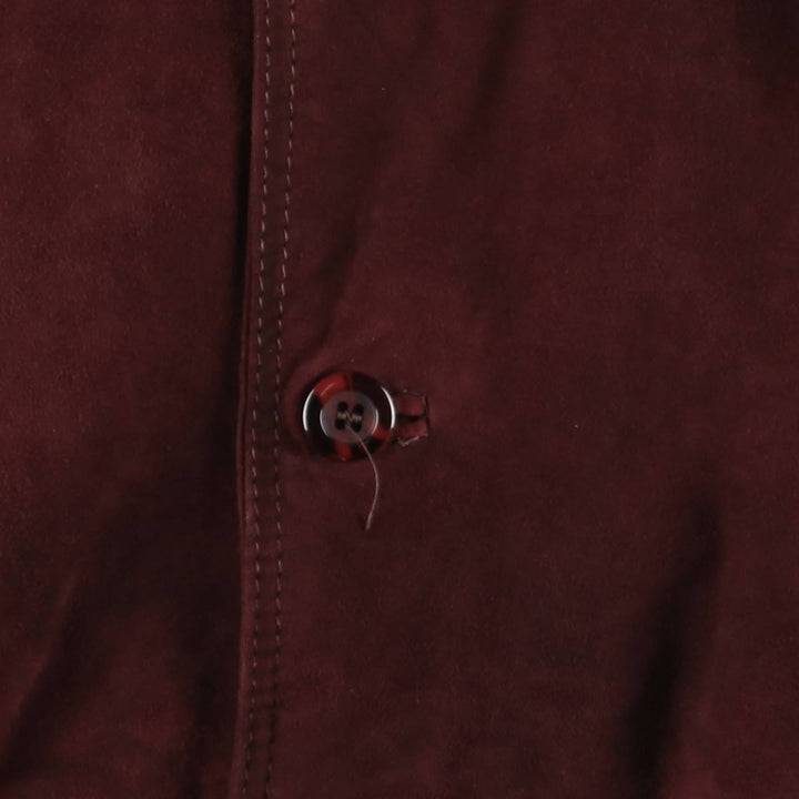 Balster Jacket, Suede Leather Blouson, Men's XL genuine leather Red type red-purple Vintage Second Hand