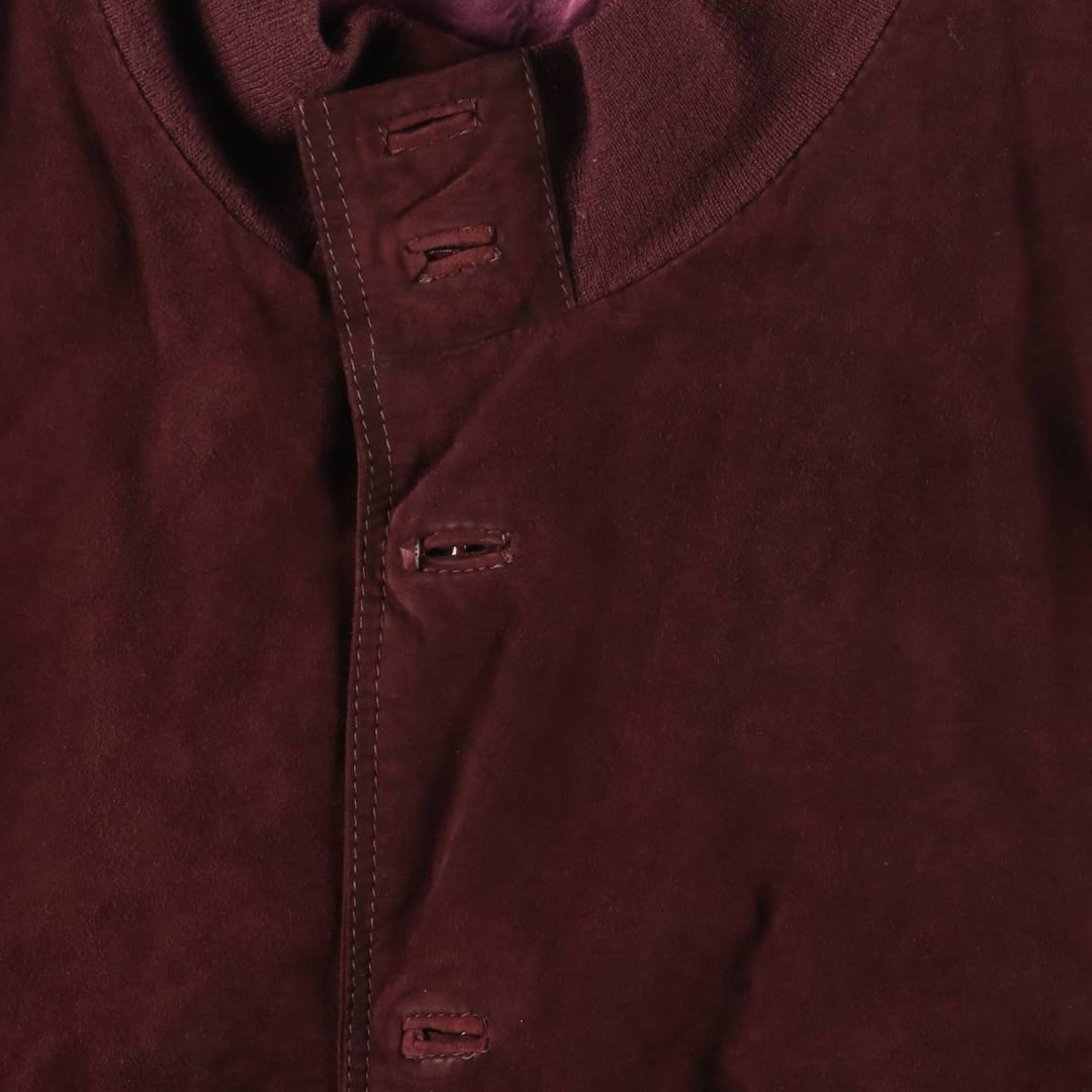 Balster Jacket, Suede Leather Blouson, Men's XL genuine leather Red type red-purple Vintage Second Hand