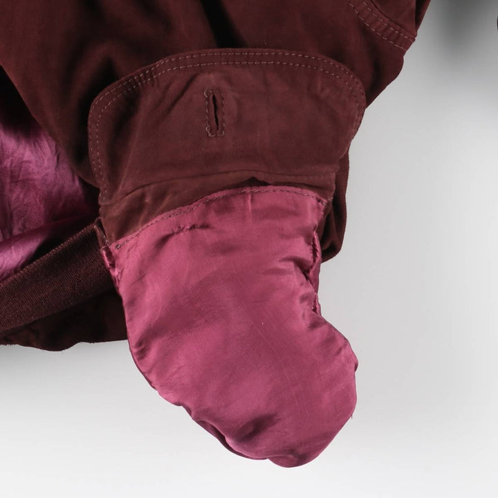Balster Jacket, Suede Leather Blouson, Men's XL genuine leather Red type red-purple Vintage Second Hand