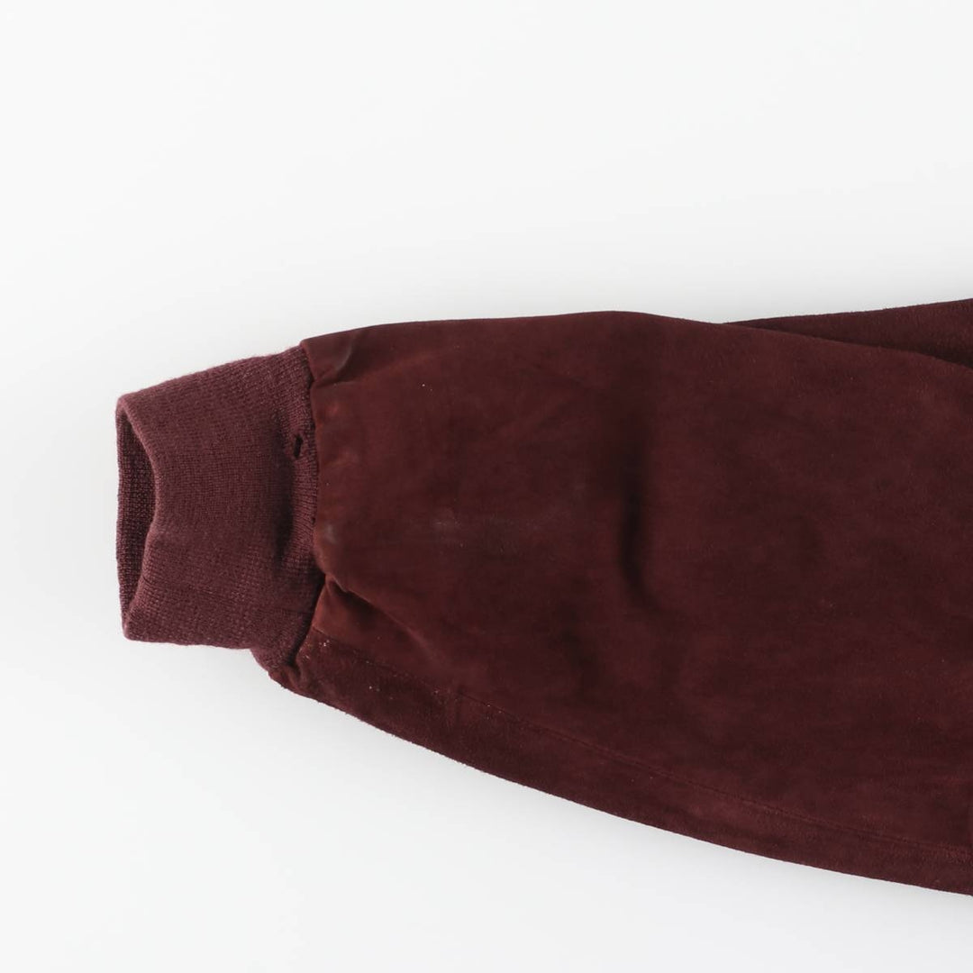 Balster Jacket, Suede Leather Blouson, Men's XL genuine leather Red type red-purple Vintage Second Hand