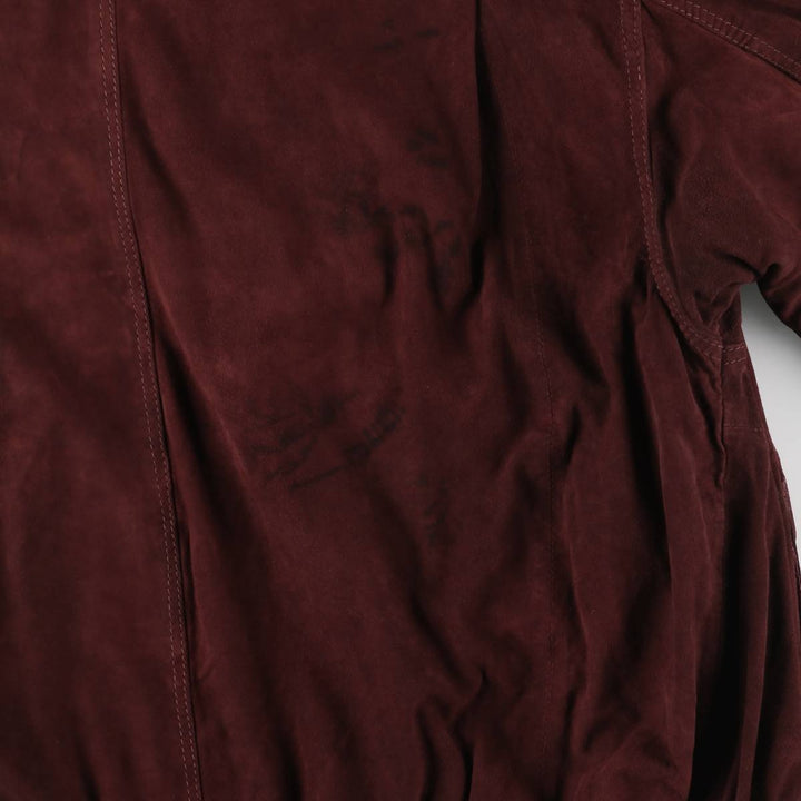 Balster Jacket, Suede Leather Blouson, Men's XL genuine leather Red type red-purple Vintage Second Hand