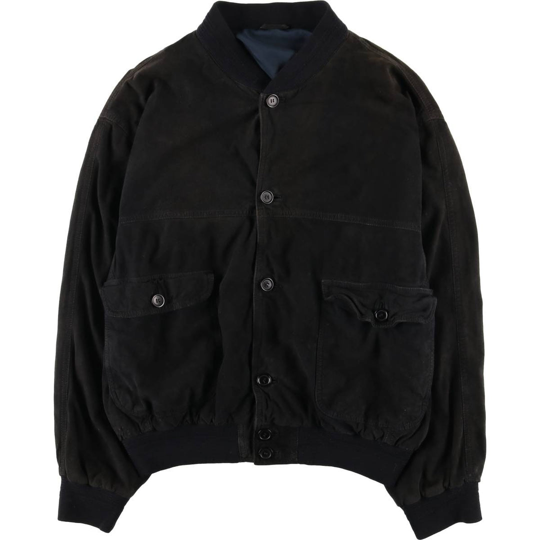 Suede leather blouson, men's size XL genuine leather black type Vintage Second Hand