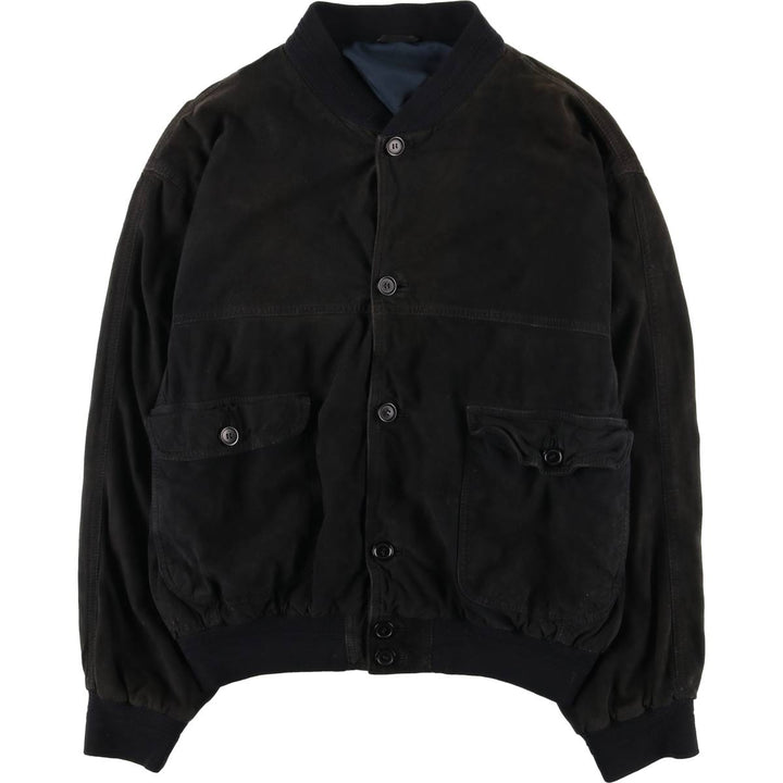 Suede leather blouson, men's size XL genuine leather black type Vintage Second Hand
