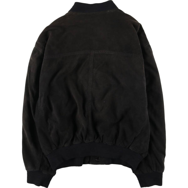 Suede leather blouson, men's size XL genuine leather black type Vintage Second Hand