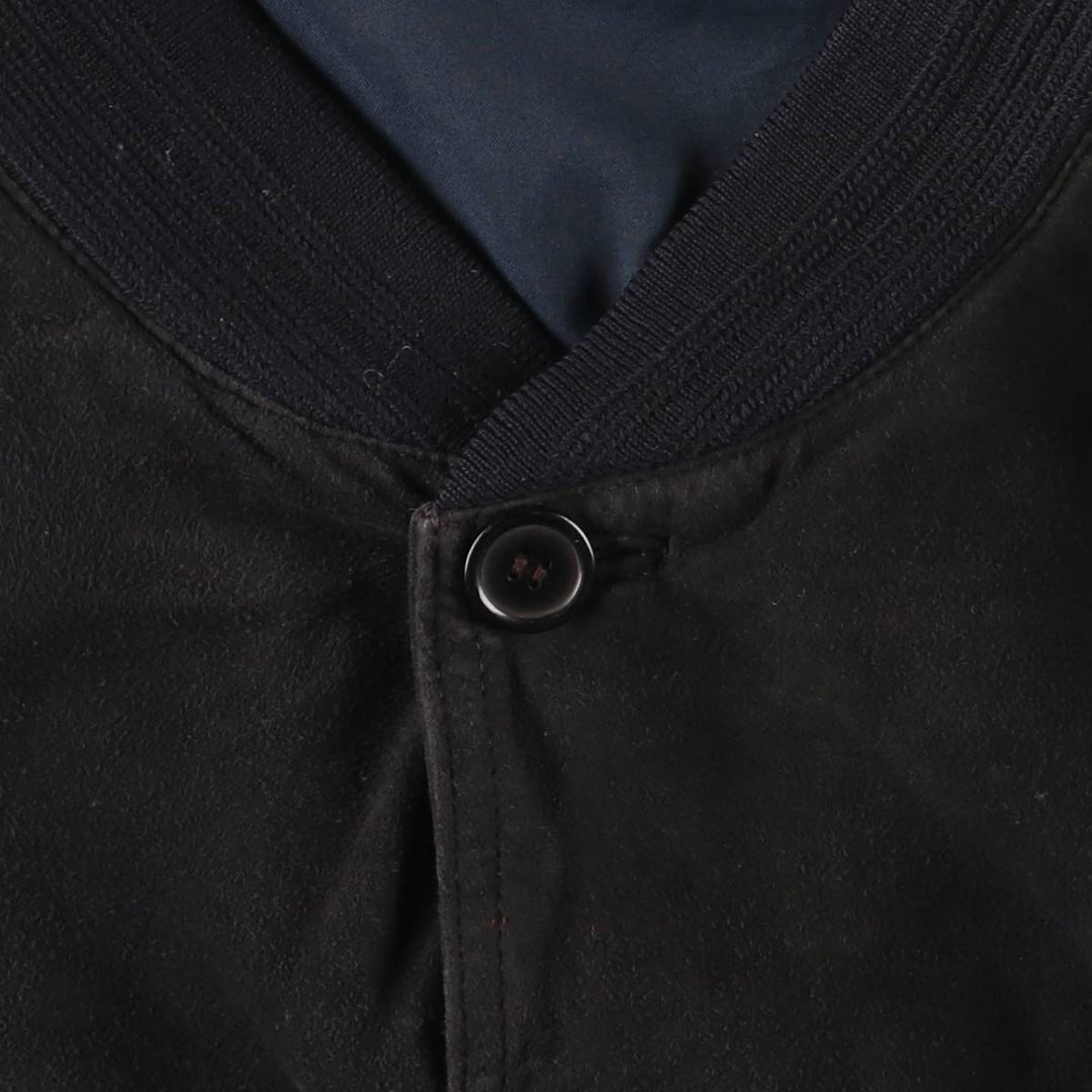 Suede leather blouson, men's size XL genuine leather black type Vintage Second Hand