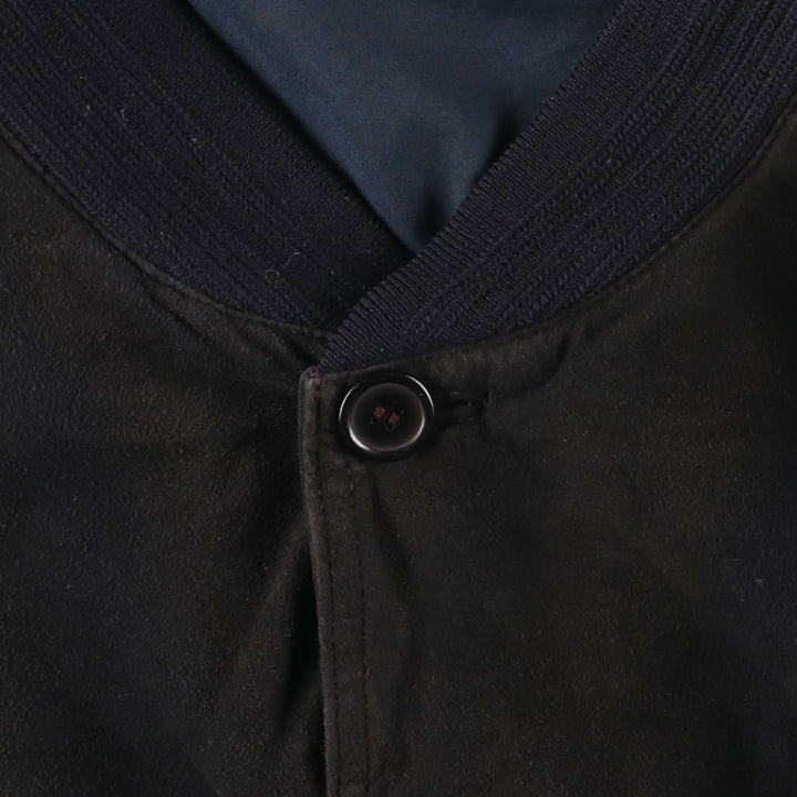 Suede leather blouson, men's size XL genuine leather black type Vintage Second Hand