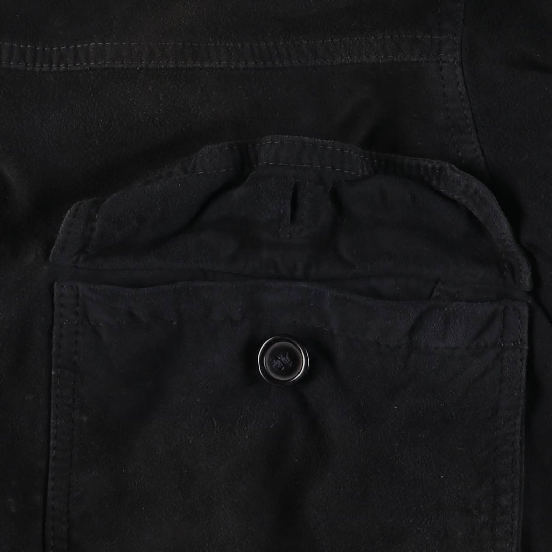 Suede leather blouson, men's size XL genuine leather black type Vintage Second Hand