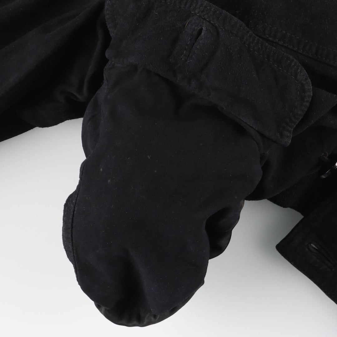 Suede leather blouson, men's size XL genuine leather black type Vintage Second Hand